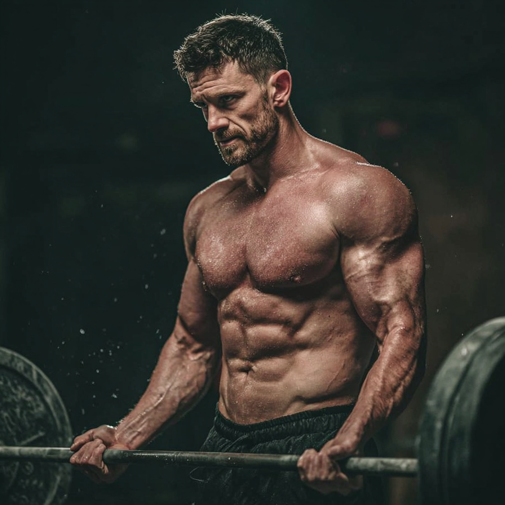 Чоловік тренується в спортзалі